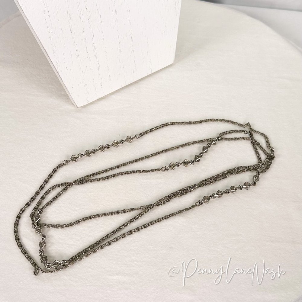 Vintage Twisted Rope Chain w/ Cube Spaced Necklace - Picture 5 of 6